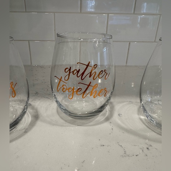 Set of 3 Stemless Wine Glasses - Picture 3 of 5